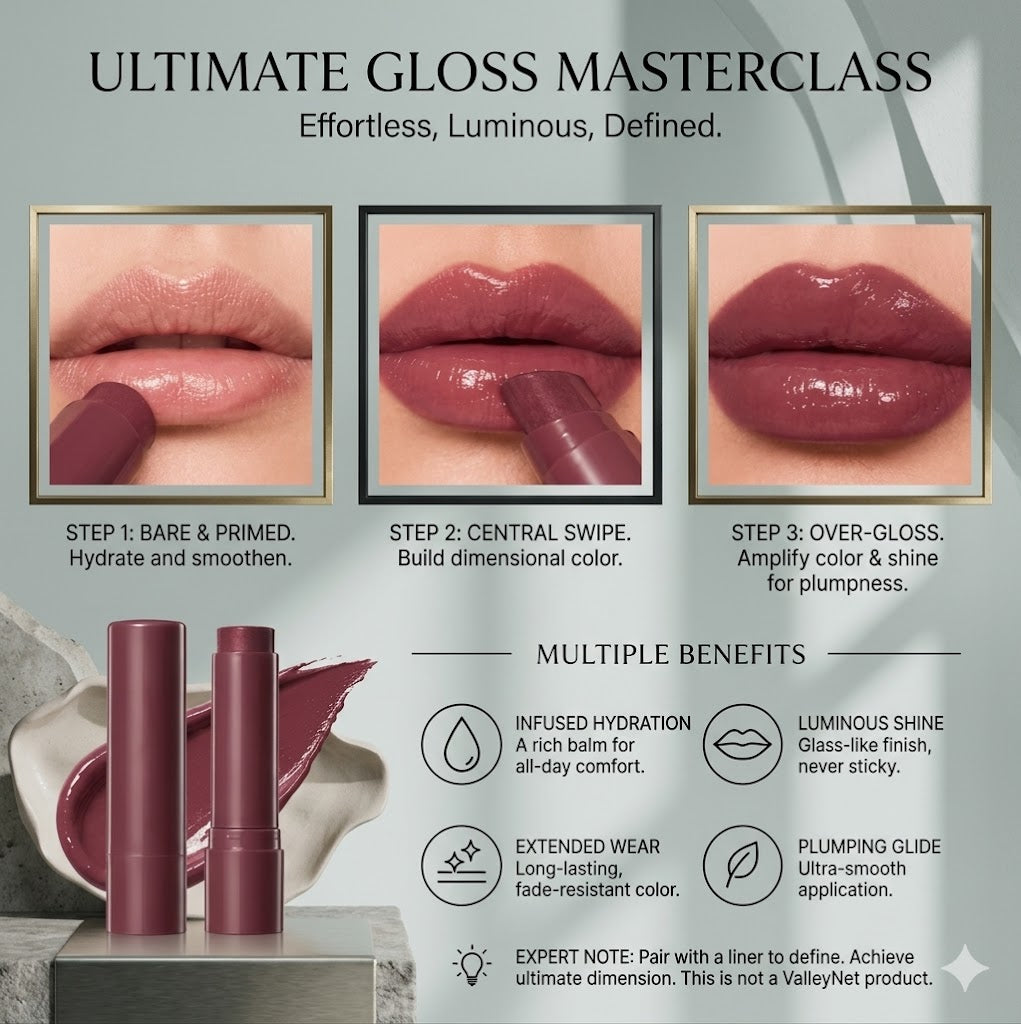 Tinted Lip Balm with Shine – 3 Shades, Moisturizing Lipstick for Dry Lips, Daily Makeup & Holiday Gift for Women