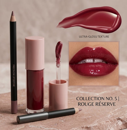 2pcs Lip Liner & Lip Glaze Set – Matte + Moist Shiny Finish, Long-Lasting Color, Mixed Color System, Creates Bright Lip Look