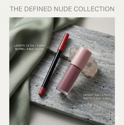 2pcs Lip Liner & Lip Glaze Set – Matte + Moist Shiny Finish, Long-Lasting Color, Mixed Color System, Creates Bright Lip Look