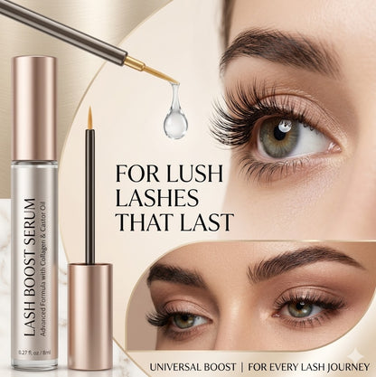 All Skin Types Eyelash & Eyebrow Growth Cosmetics – Daily Serum with Collagen, Castor Oil, Biotin for Lash Lift Effect