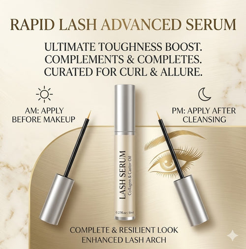 All Skin Types Eyelash & Eyebrow Growth Cosmetics – Daily Serum with Collagen, Castor Oil, Biotin for Lash Lift Effect