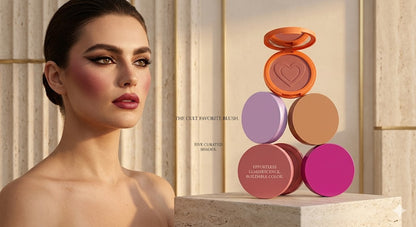 Natural Rosy Glow Blush Palette – 6 Colors, Large Capacity, Lightweight Fine Powder, Long-Lasting No Fading, Daily Commute & Date Makeup Must-Have