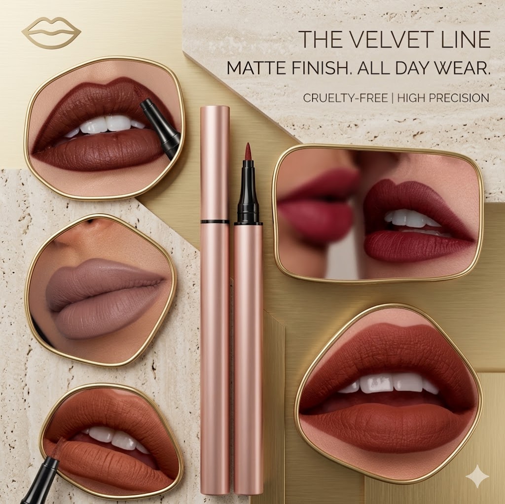 Summer Long-Lasting Lip Liner 2pcs – Smooth Defined Lips, High Color Matte Pencil, Non-Greasy, Waterproof & Smudge-Proof, Fade-Resistant