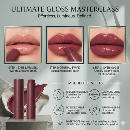 Tinted Lip Balm with Shine – 3 Shades, Moisturizing Lipstick for Dry Lips, Daily Makeup & Holiday Gift for Women