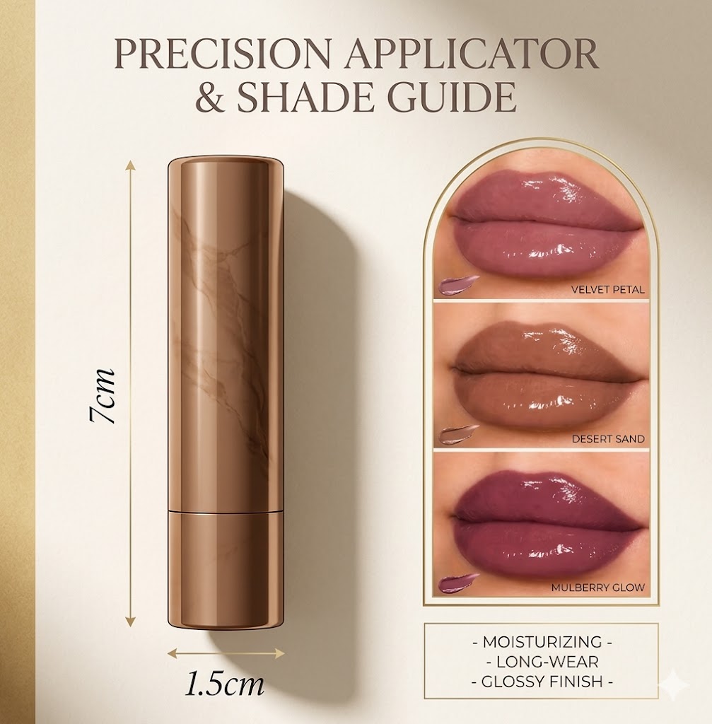 Tinted Lip Balm with Shine – 3 Shades, Moisturizing Lipstick for Dry Lips, Daily Makeup & Holiday Gift for Women